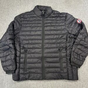 Rokka & Rolla Lightweight Packable Down Puffer Jacket Men XL Black Winter Zip